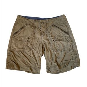 coastal army green Athleta cargo shorts